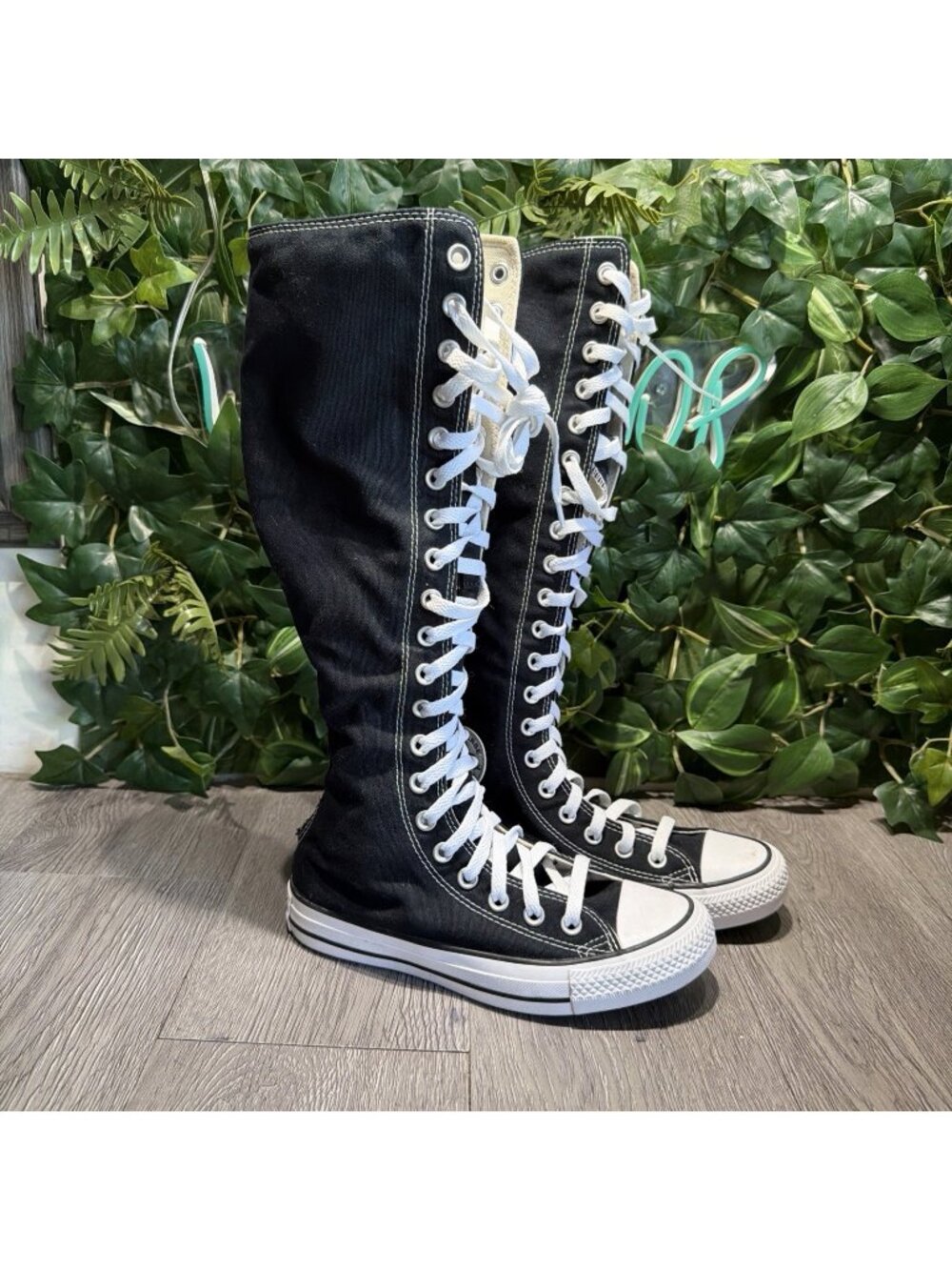 Converse Chuck Taylor All Star XX-Hi Knee High Black Sneakers Womens 5.5 A09429C